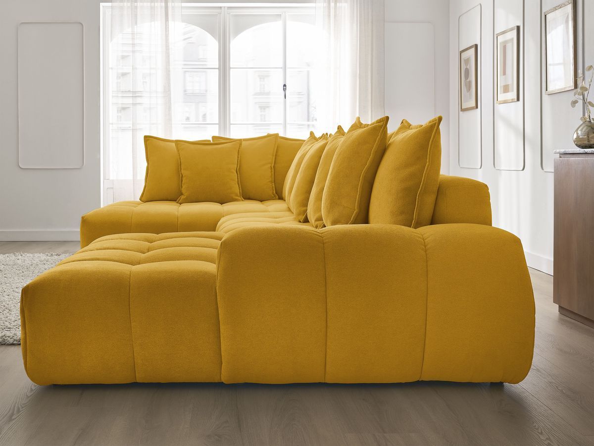 Canapé panoramique convertible coffre EVEREST tissu texturé