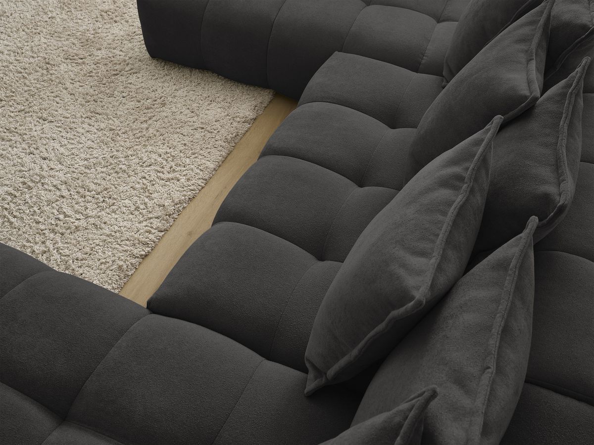 Canapé panoramique convertible coffre EVEREST tissu texturé
