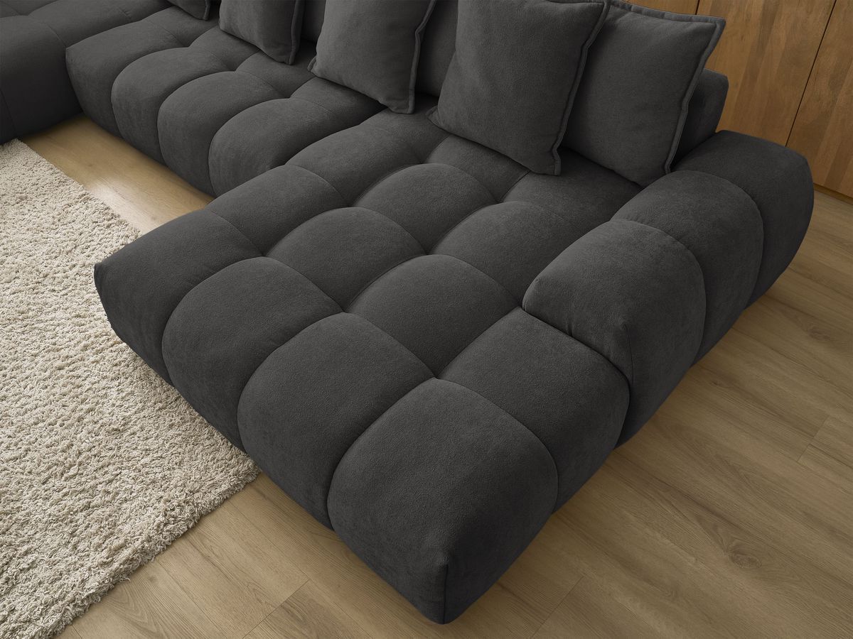Canapé panoramique convertible coffre EVEREST tissu texturé
