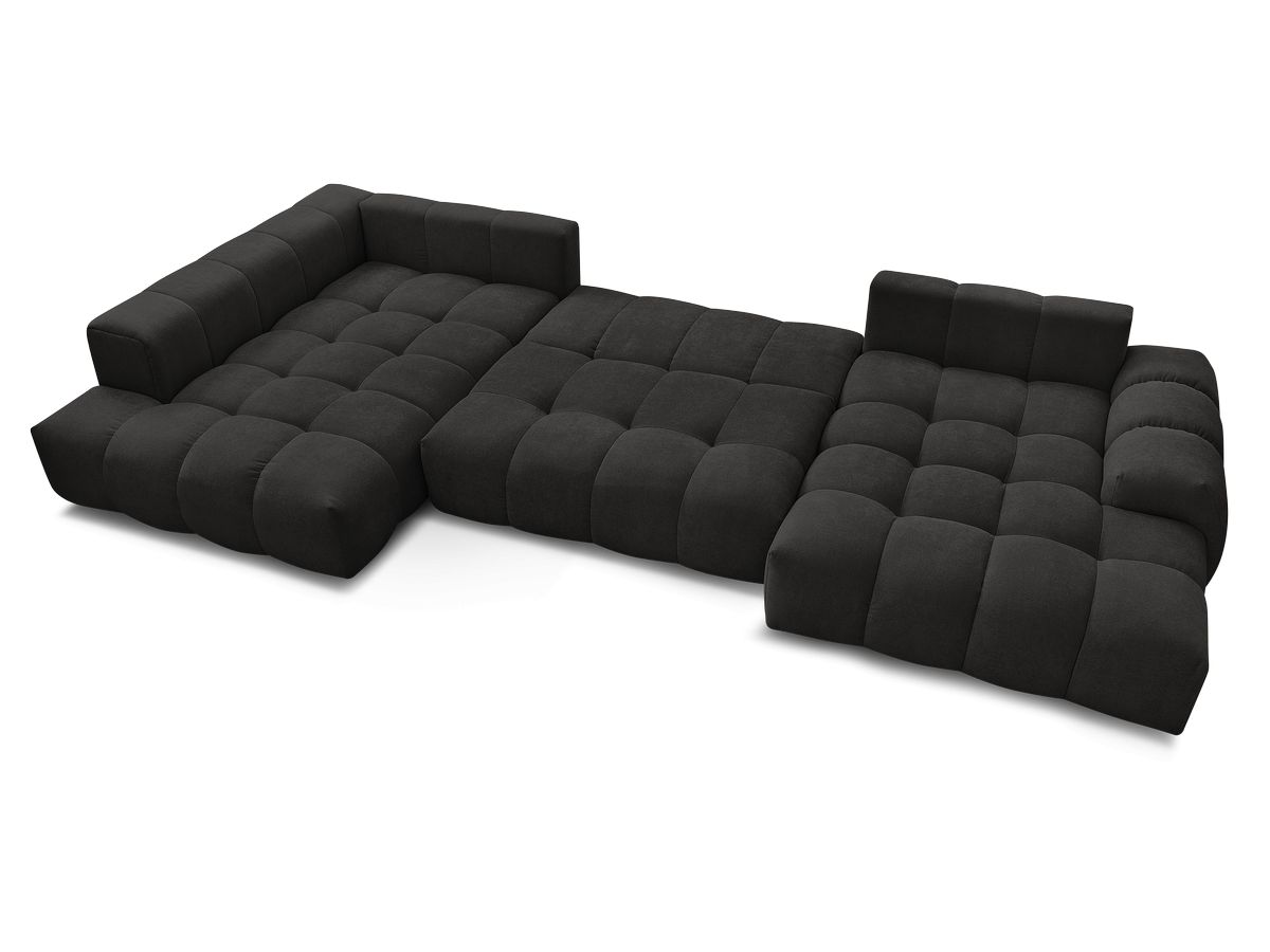 Canapé panoramique convertible coffre EVEREST tissu texturé