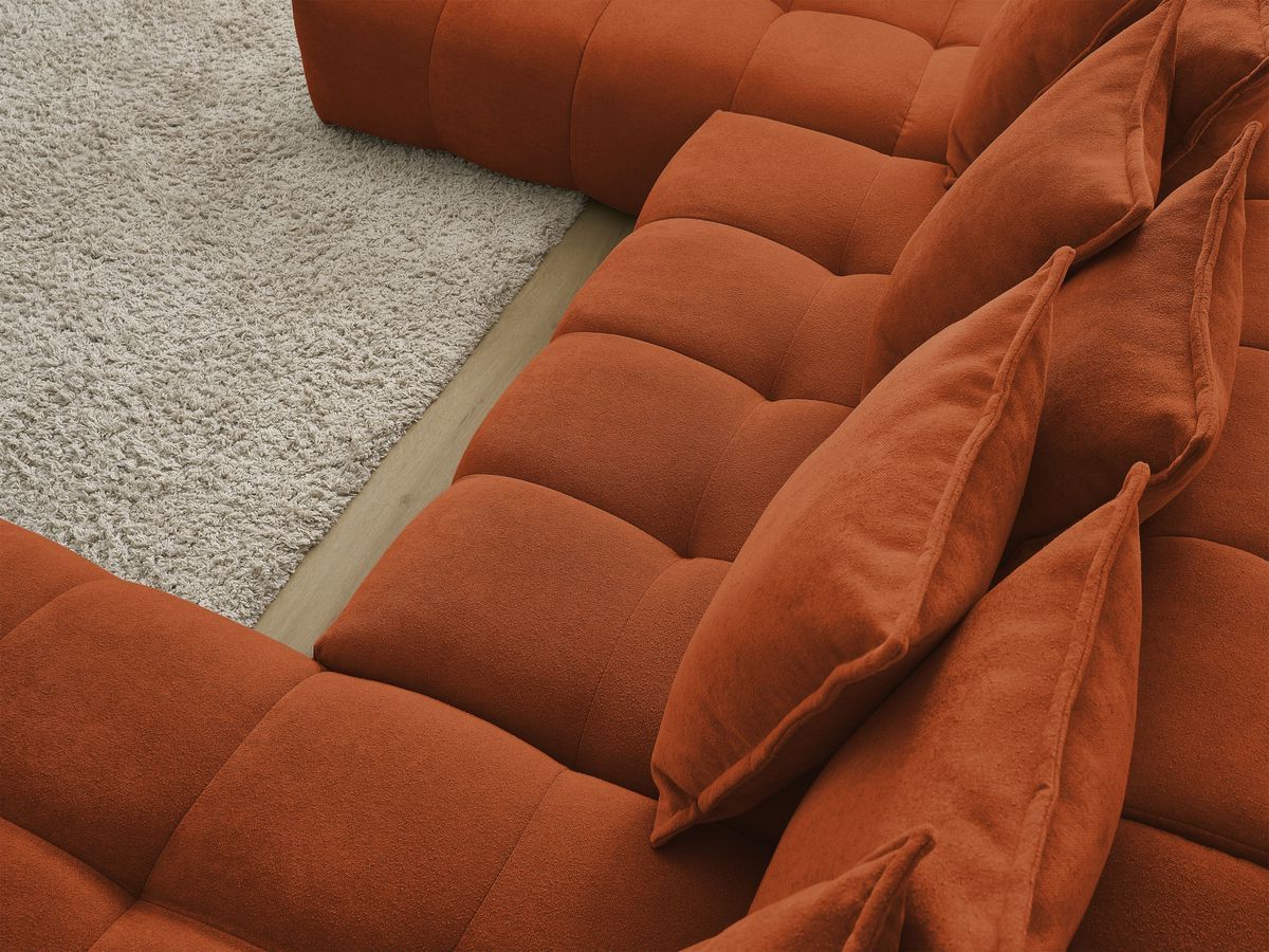 Canapé panoramique convertible coffre EVEREST tissu texturé