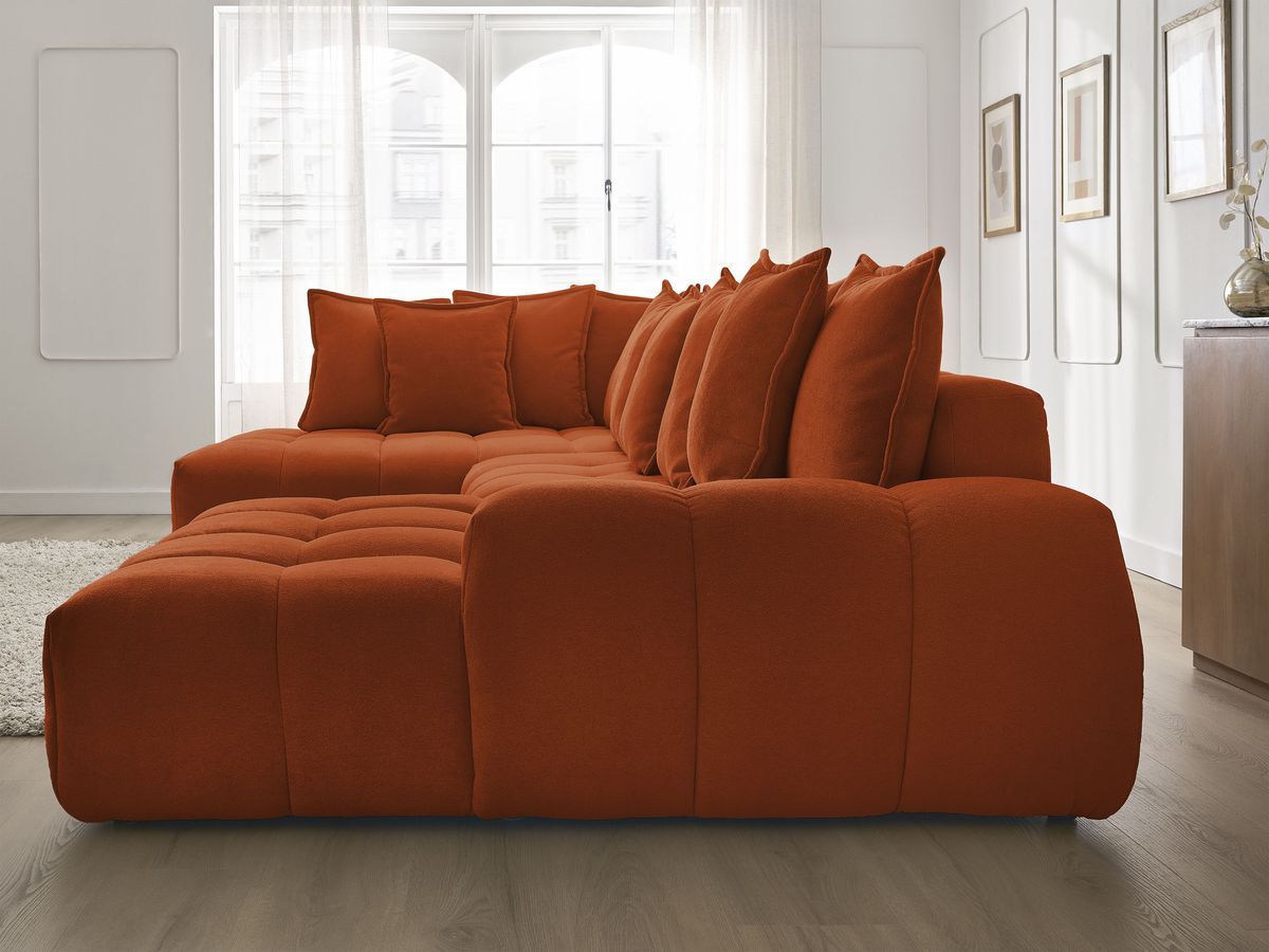 Canapé panoramique convertible coffre EVEREST tissu texturé