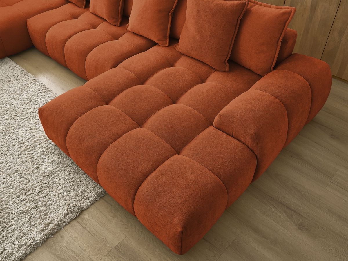 Canapé panoramique convertible coffre EVEREST tissu texturé