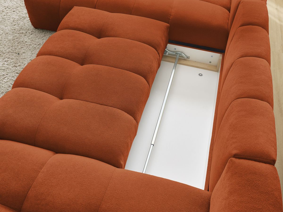 Canapé panoramique convertible coffre EVEREST tissu texturé