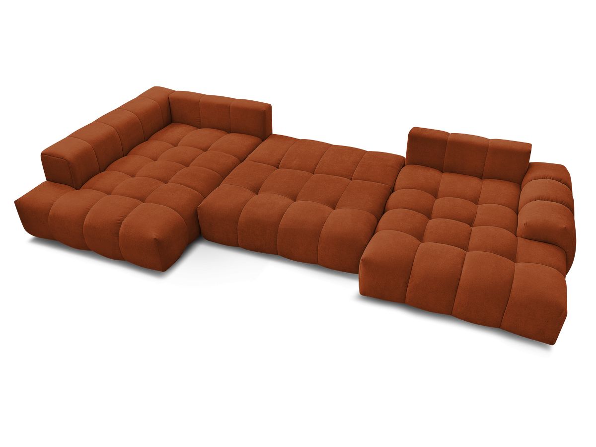 Canapé panoramique convertible coffre EVEREST tissu texturé