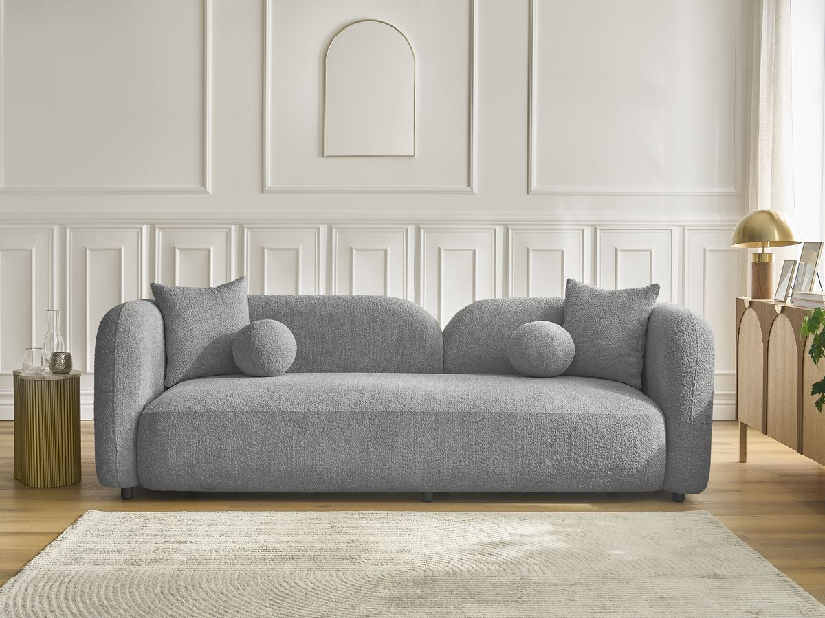 Canapé droit 3 places HAILEY gris clair — vue 5