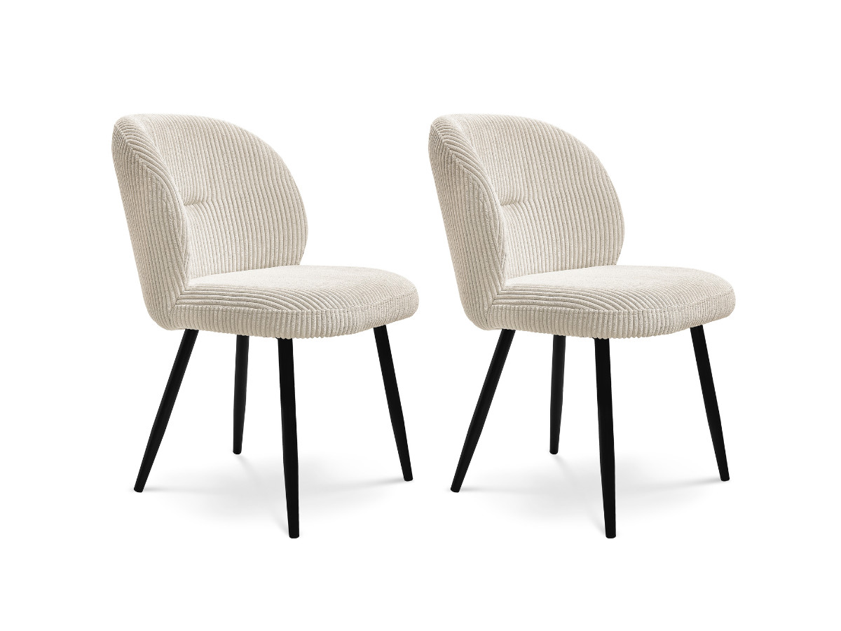 Set van 2 FIONA stoelen in beige corduroy