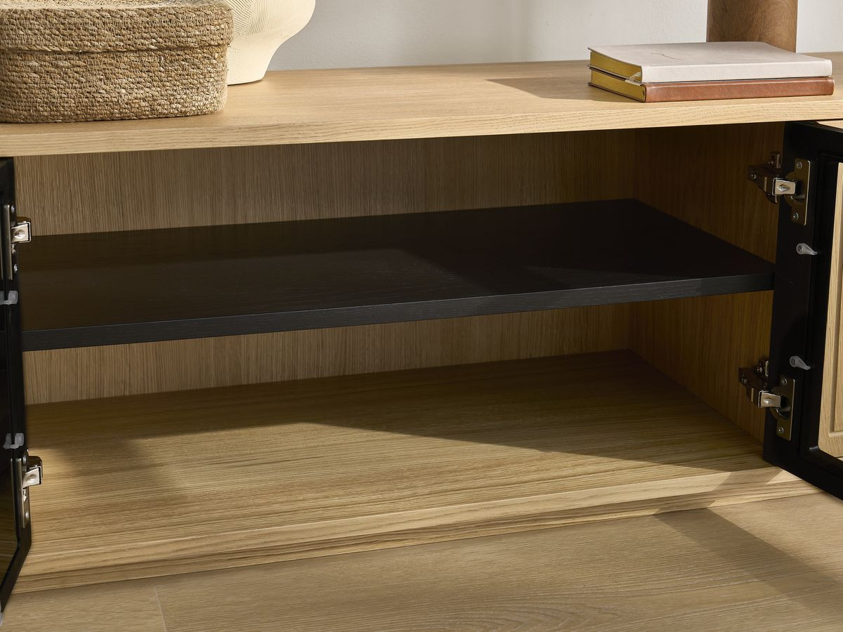 THEMYS 4-deurs tv-meubel 160 cm massief eiken fineer