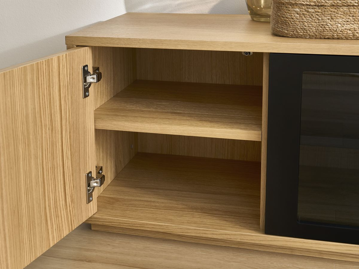 THEMYS 4-deurs tv-meubel 160 cm massief eiken fineer