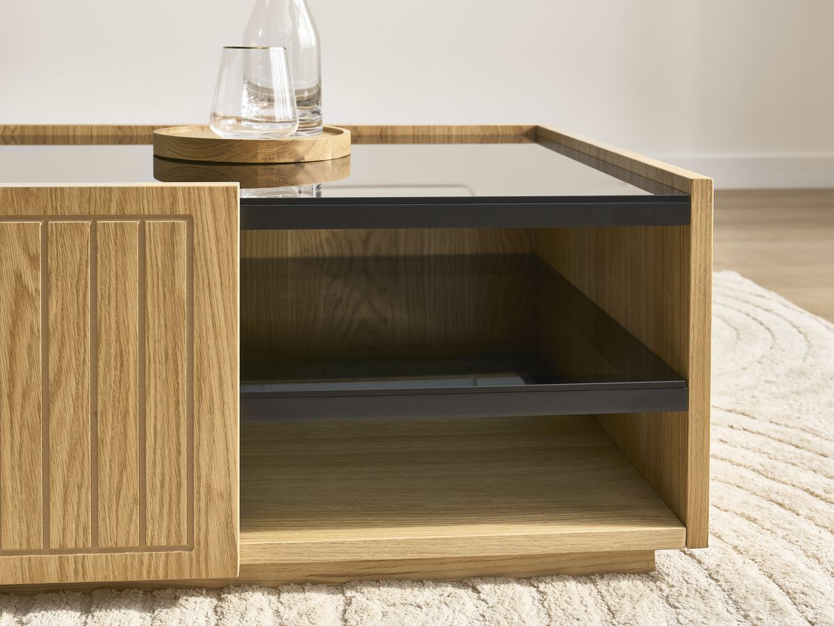 THEMYS 100 cm salontafel in massief eiken fineer