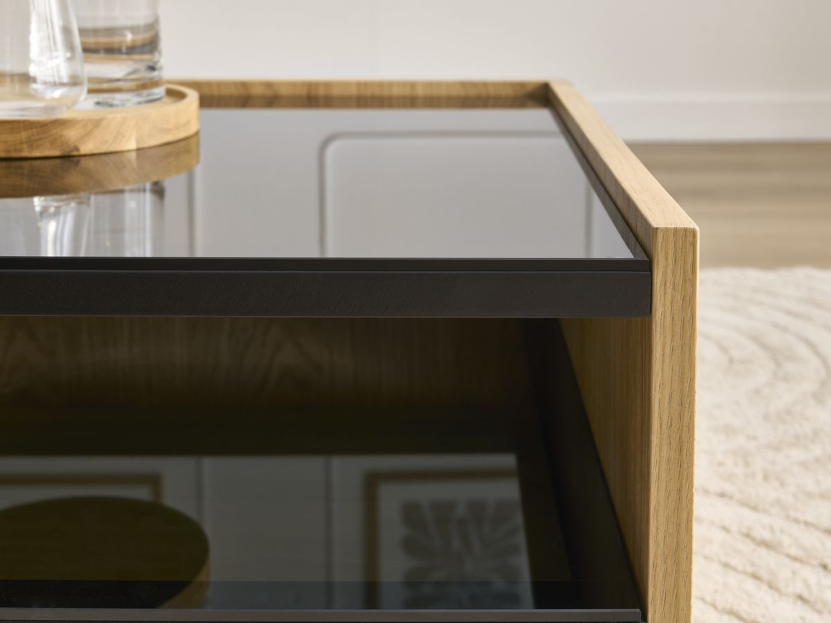 THEMYS 100 cm salontafel in massief eiken fineer