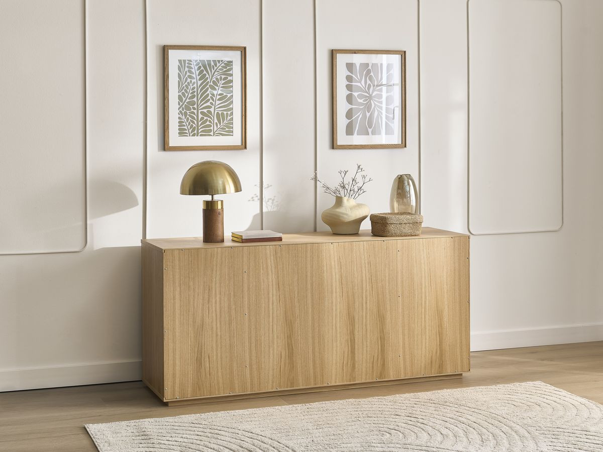 THEMYS set met 160 cm dressoir + 160 cm tv-meubel in massief eiken fineer