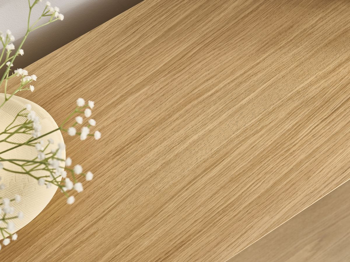 THEMYS set met 160 cm dressoir + 160 cm tv-meubel in massief eiken fineer