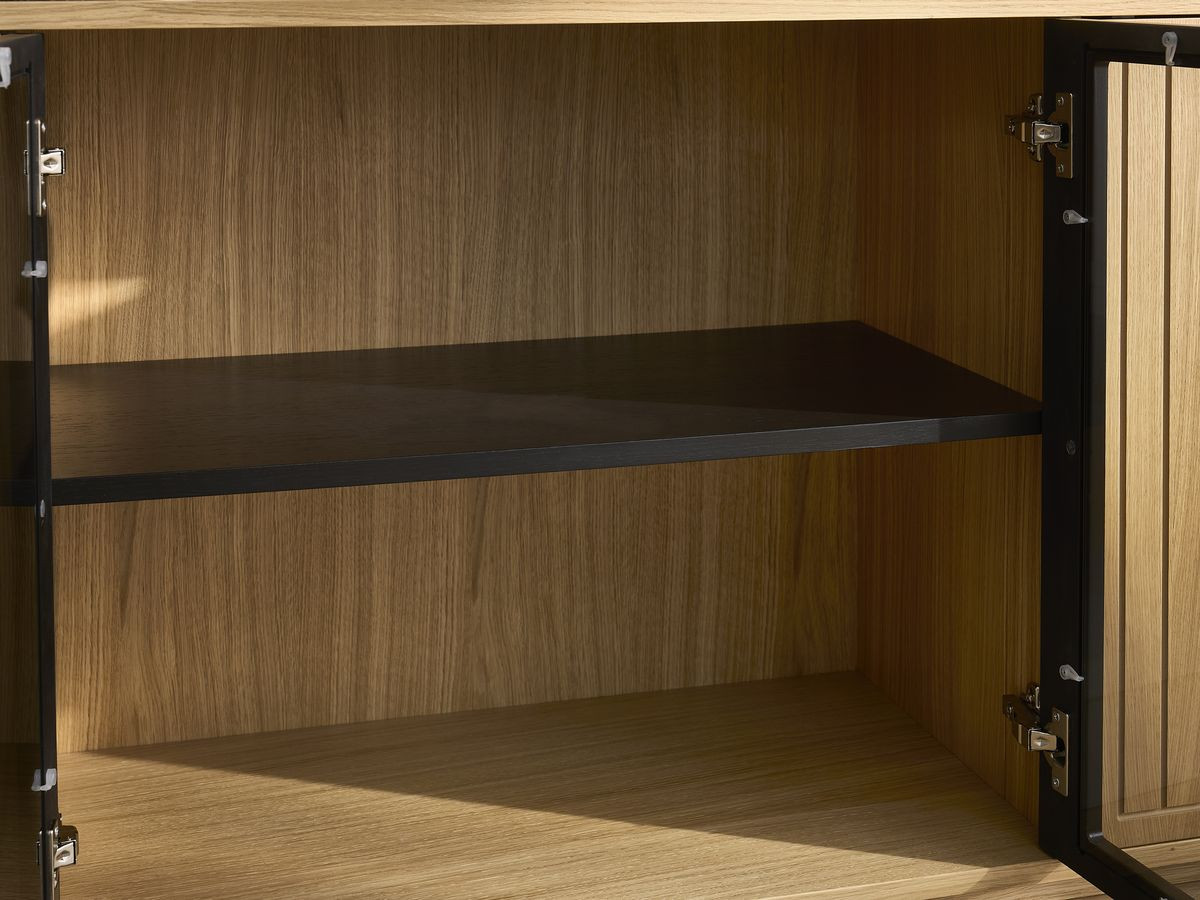 THEMYS set met 160 cm dressoir + 160 cm tv-meubel in massief eiken fineer