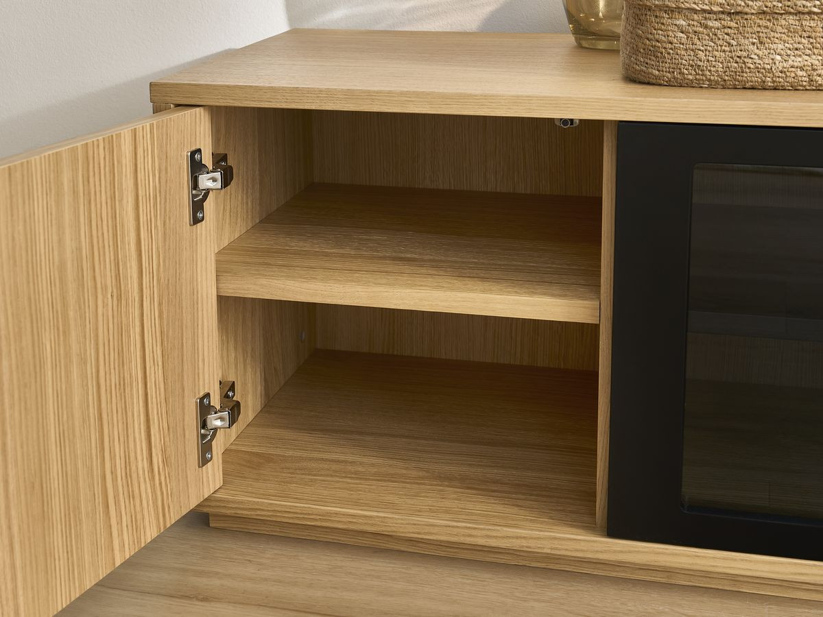 THEMYS set met 160 cm TV-meubel + 100 cm salontafel in massief eiken fineer