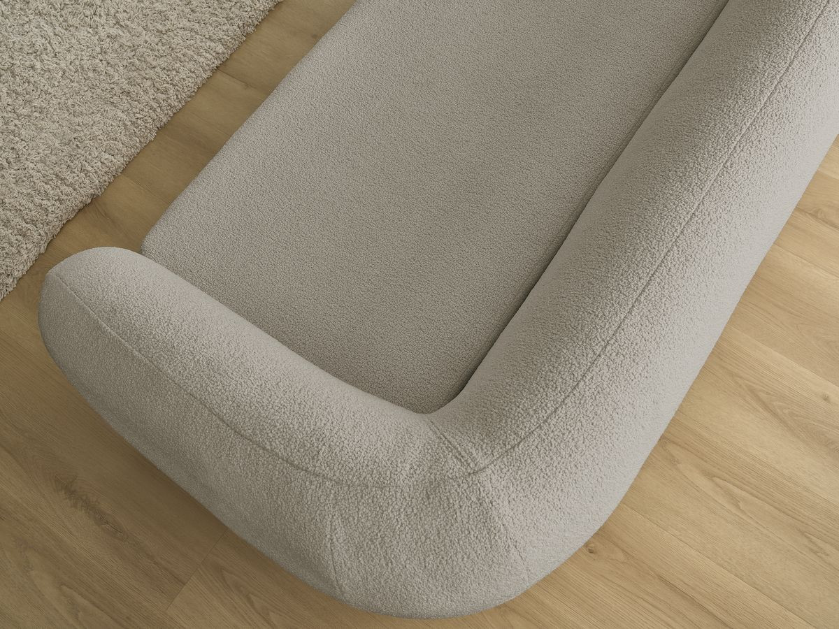 Canapé droit convertible déplimousse NEYO tissu bouclette