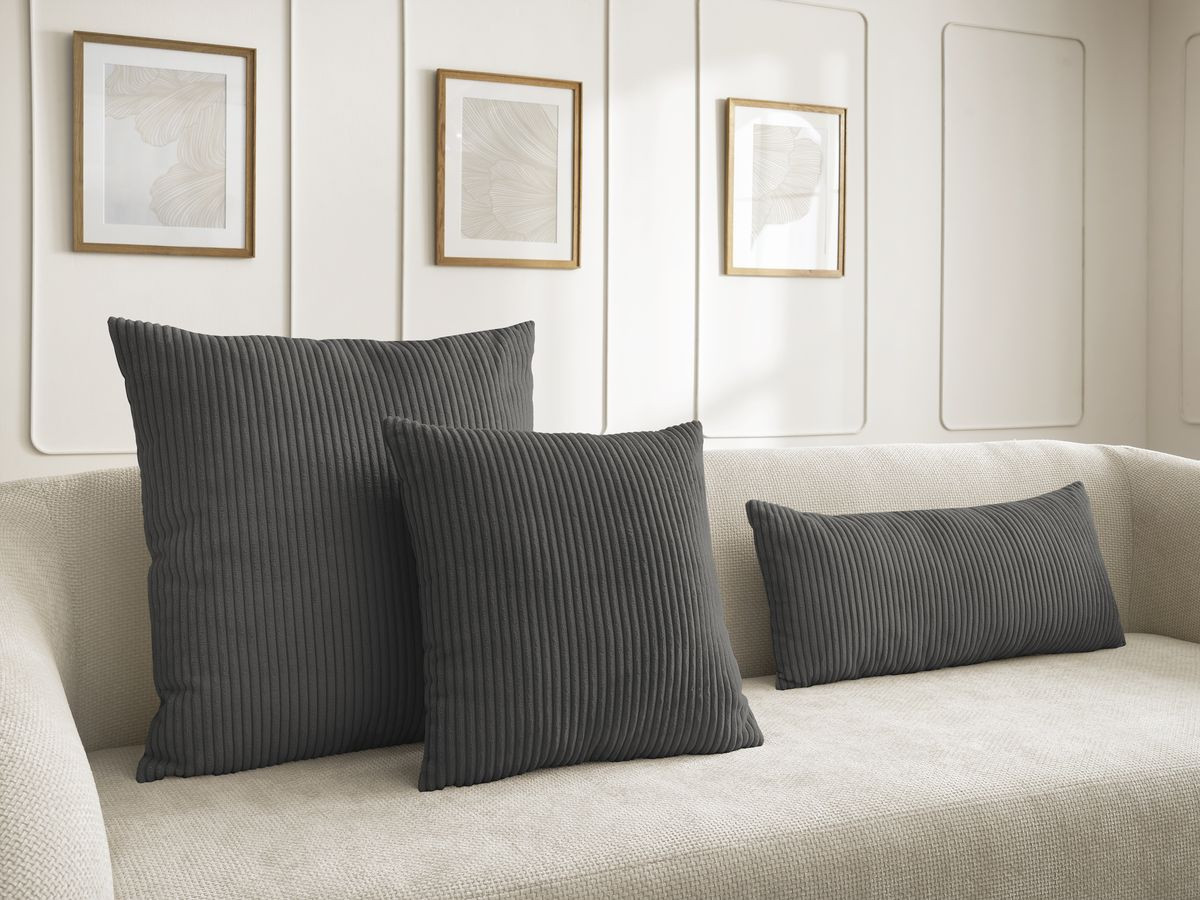 Lot de 2 coussins bifaces STOCKHOLM gris — vue 6