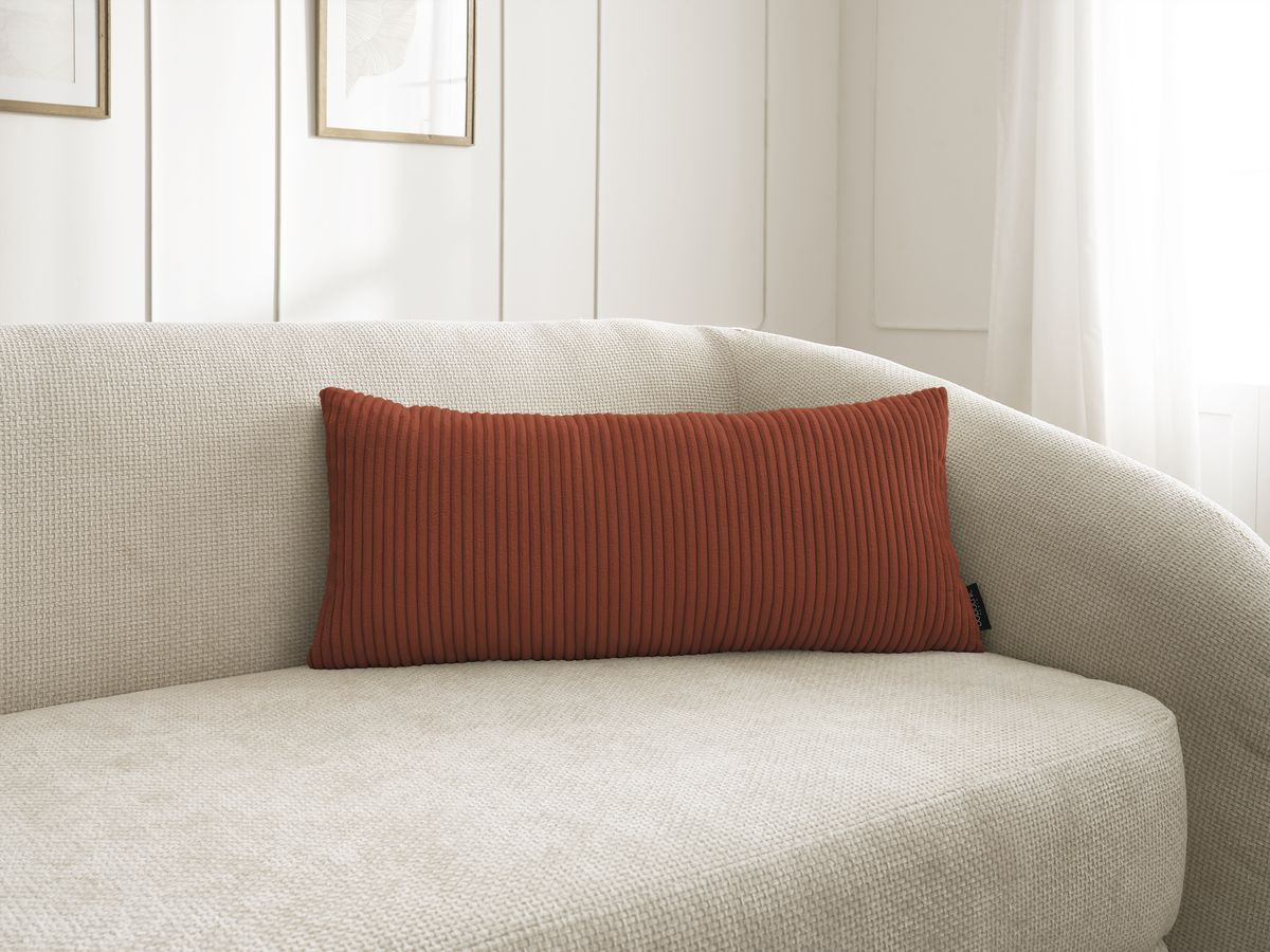 set van 2 omkeerbare stockholm kussens gekleurd terracotta