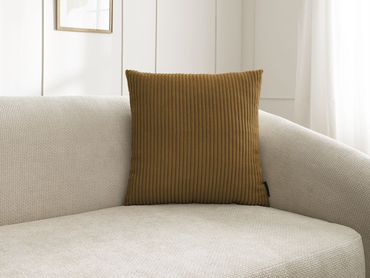 set van 2 omkeerbare stockholm kussens gekleurd geel