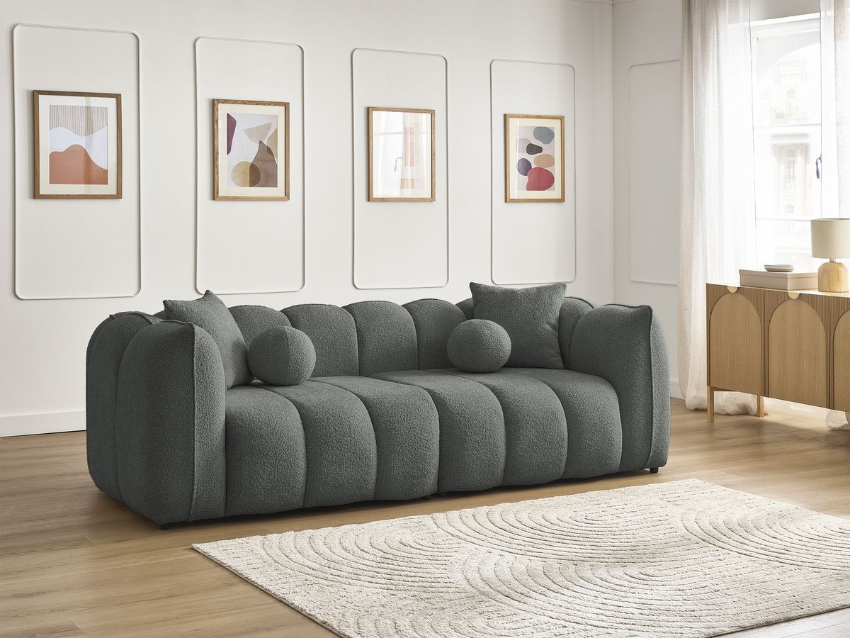 Canapé droit 3 places DENVER gris foncé — vue 6