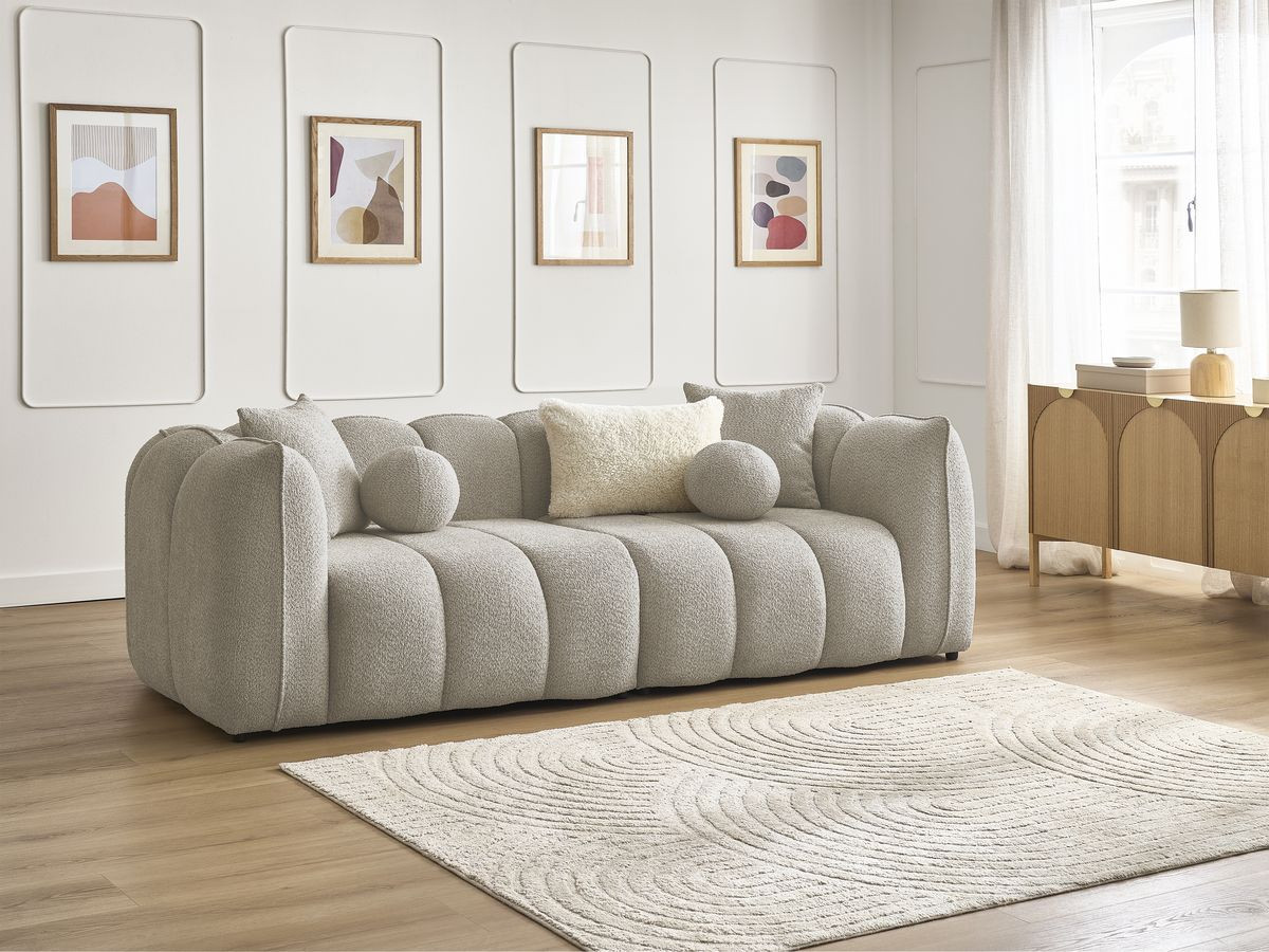 Canapé droit 3 places DENVER taupe