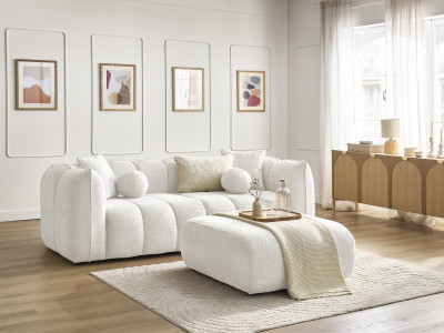 Canapé droit fixe 3 places DENVER avec pouf