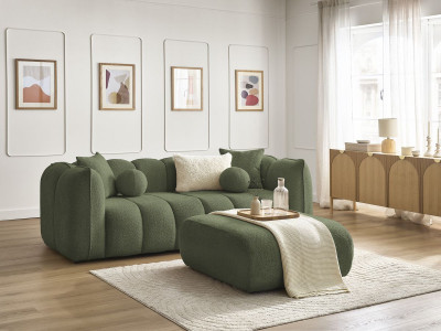 Canapé droit fixe 3 places DENVER avec pouf