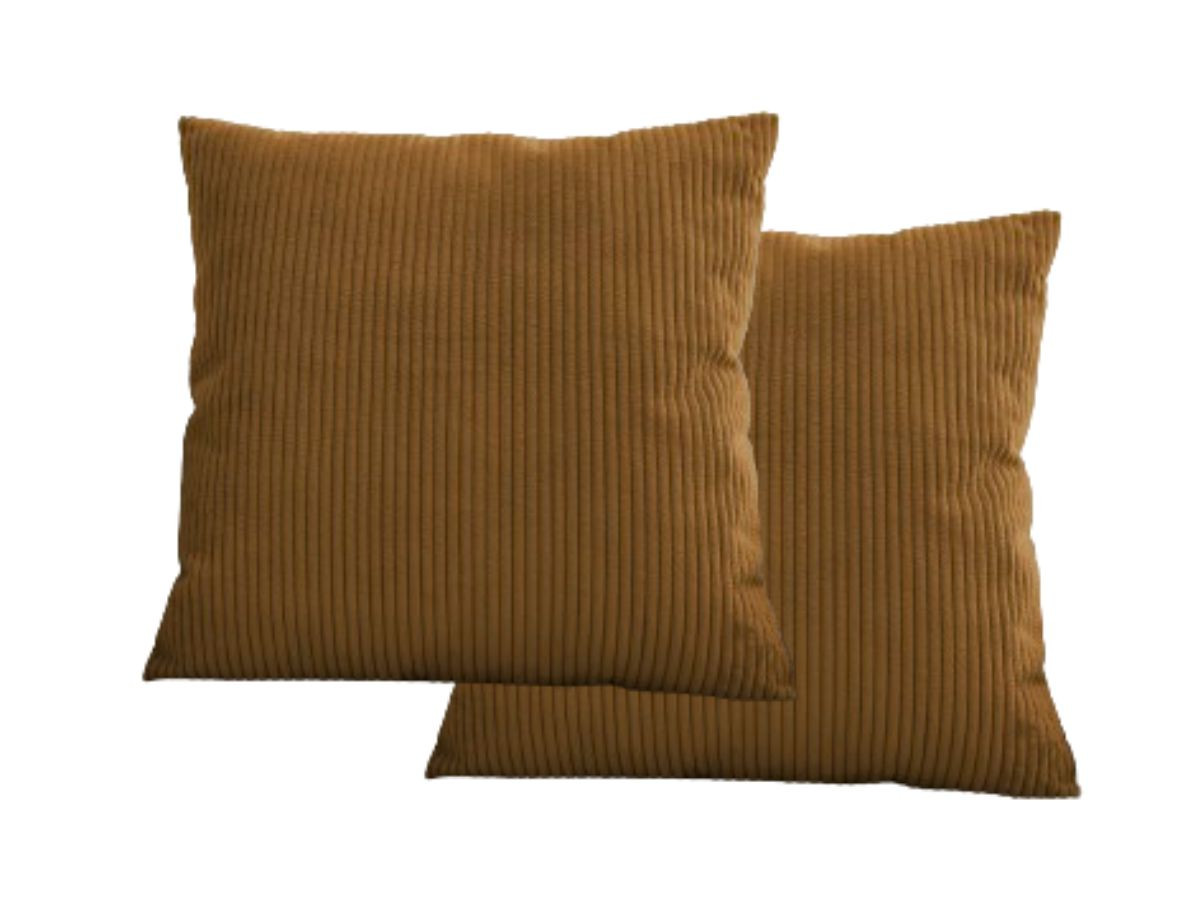 Lot de 2 coussins bifaces STOCKHOLM jaune 60x60  BOBOCHIC