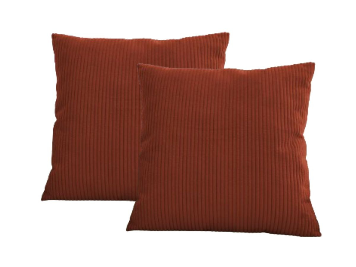 Lot de 2 coussins bifaces STOCKHOLM terracotta 60x60  BOBOCHIC