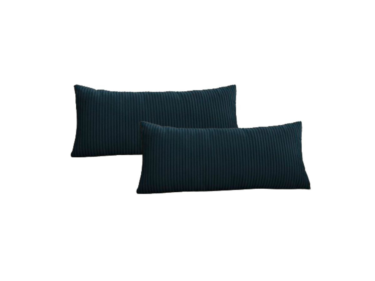 Lot de 2 coussins bifaces STOCKHOLM bleu 30x70  BOBOCHIC