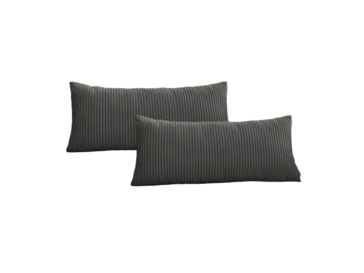 Lot de 2 coussins bifaces STOCKHOLM gris 30x70  BOBOCHIC
