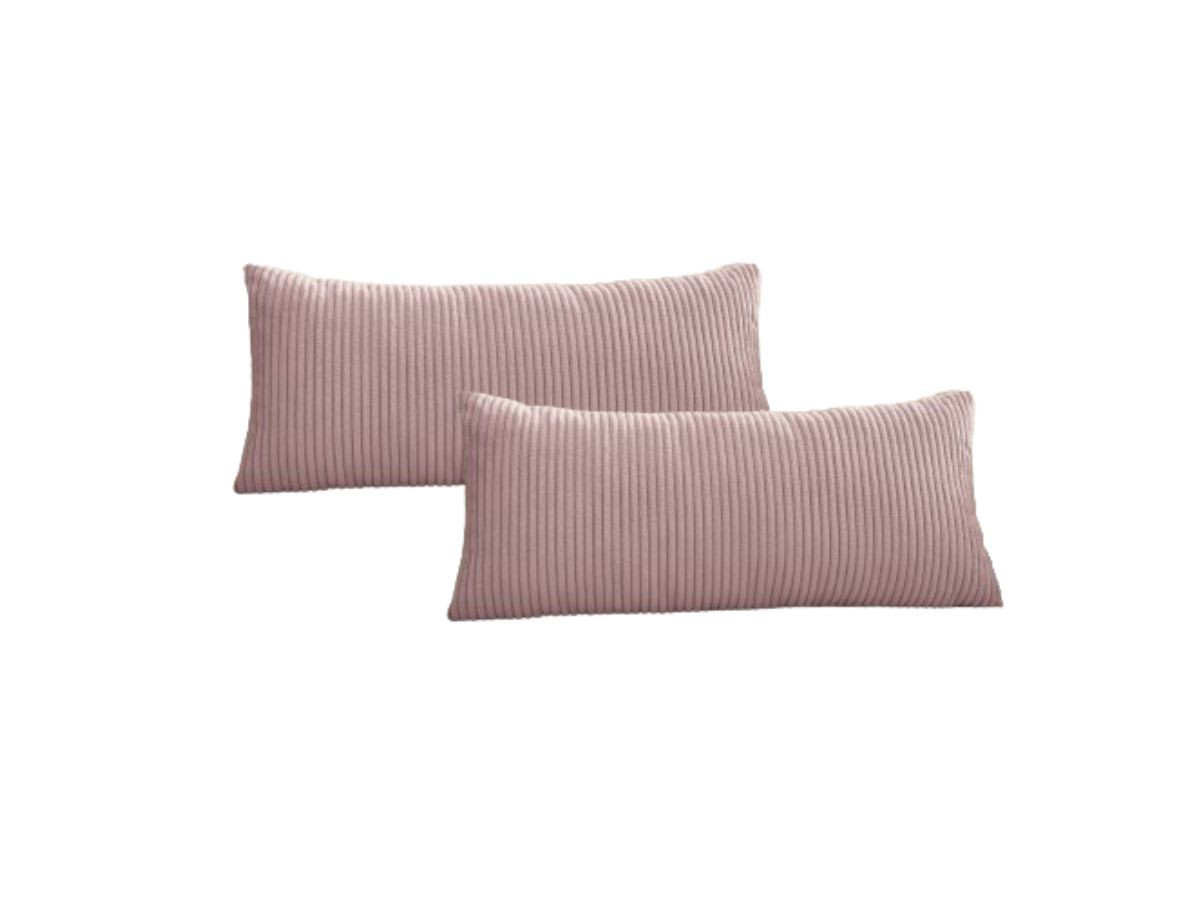 Lot de 2 coussins bifaces STOCKHOLM violet 30x70  BOBOCHIC