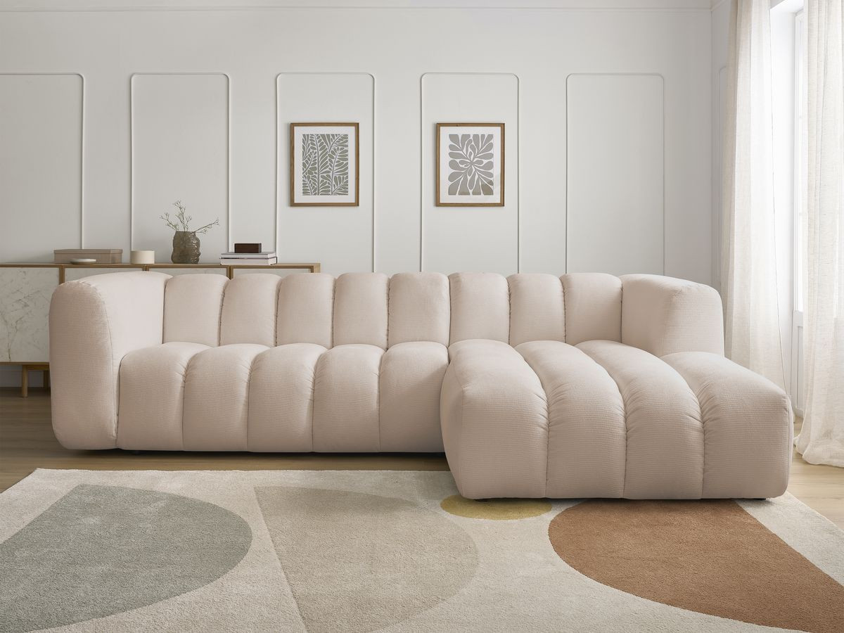 Canapé d'angle TALIA chiné beige — vue 5