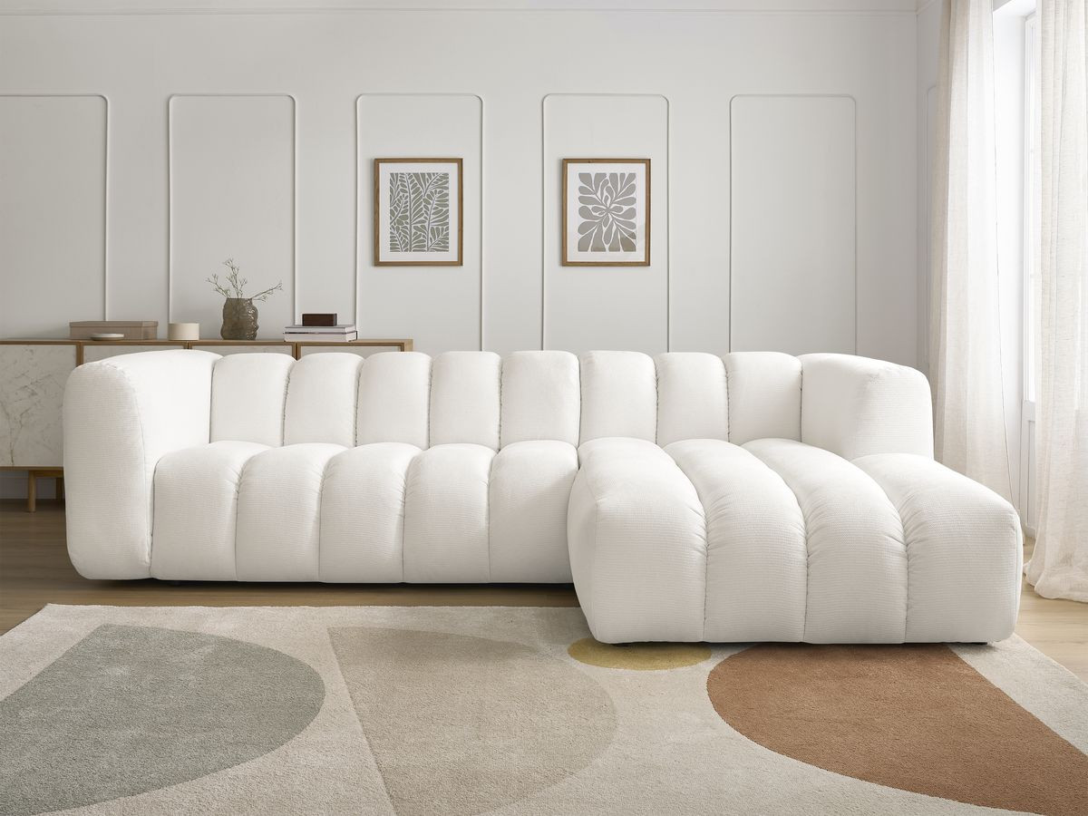 Canapé d'angle TALIA chiné blanc — vue 5