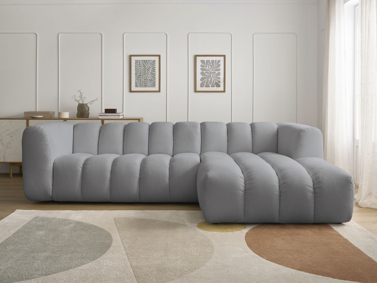 Canapé d'angle TALIA chiné gris clair — vue 5