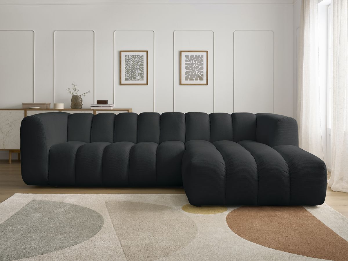 Canapé d'angle TALIA chiné noir — vue 5