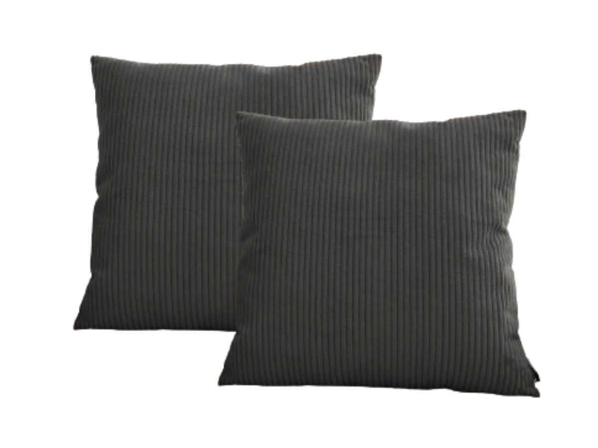 ensemble stockholm avec plaid 140 x 180 cm + 2 coussins bifaces de couleur gris