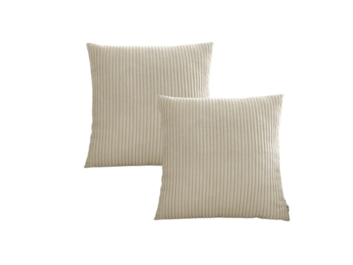 ensemble stockholm avec plaid 140 x 180 cm + 2 coussins bifaces de couleur beige