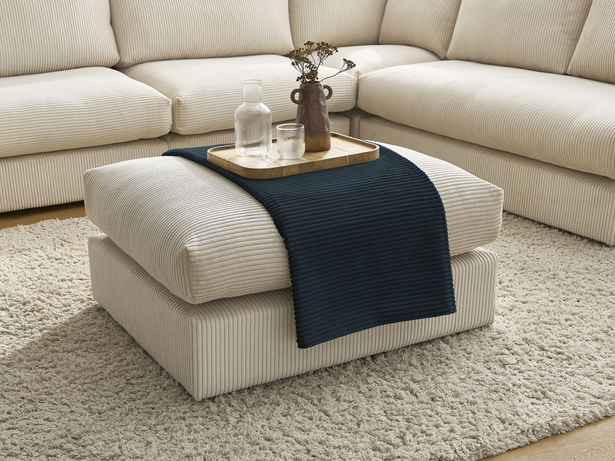 Ensemble STOCKHOLM avec plaid 140 x 180 cm + 2 coussins bifaces