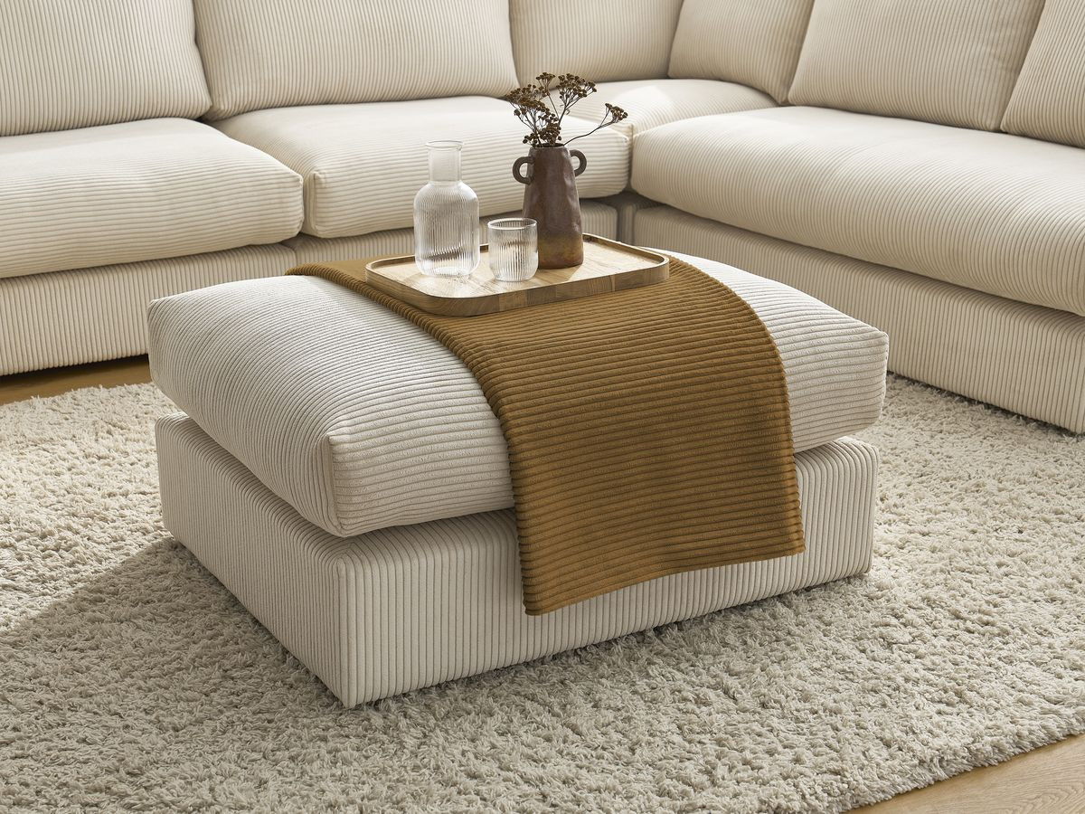 Ensemble STOCKHOLM avec plaid 140 x 180 cm + 2 coussins bifaces jaune — vue 5