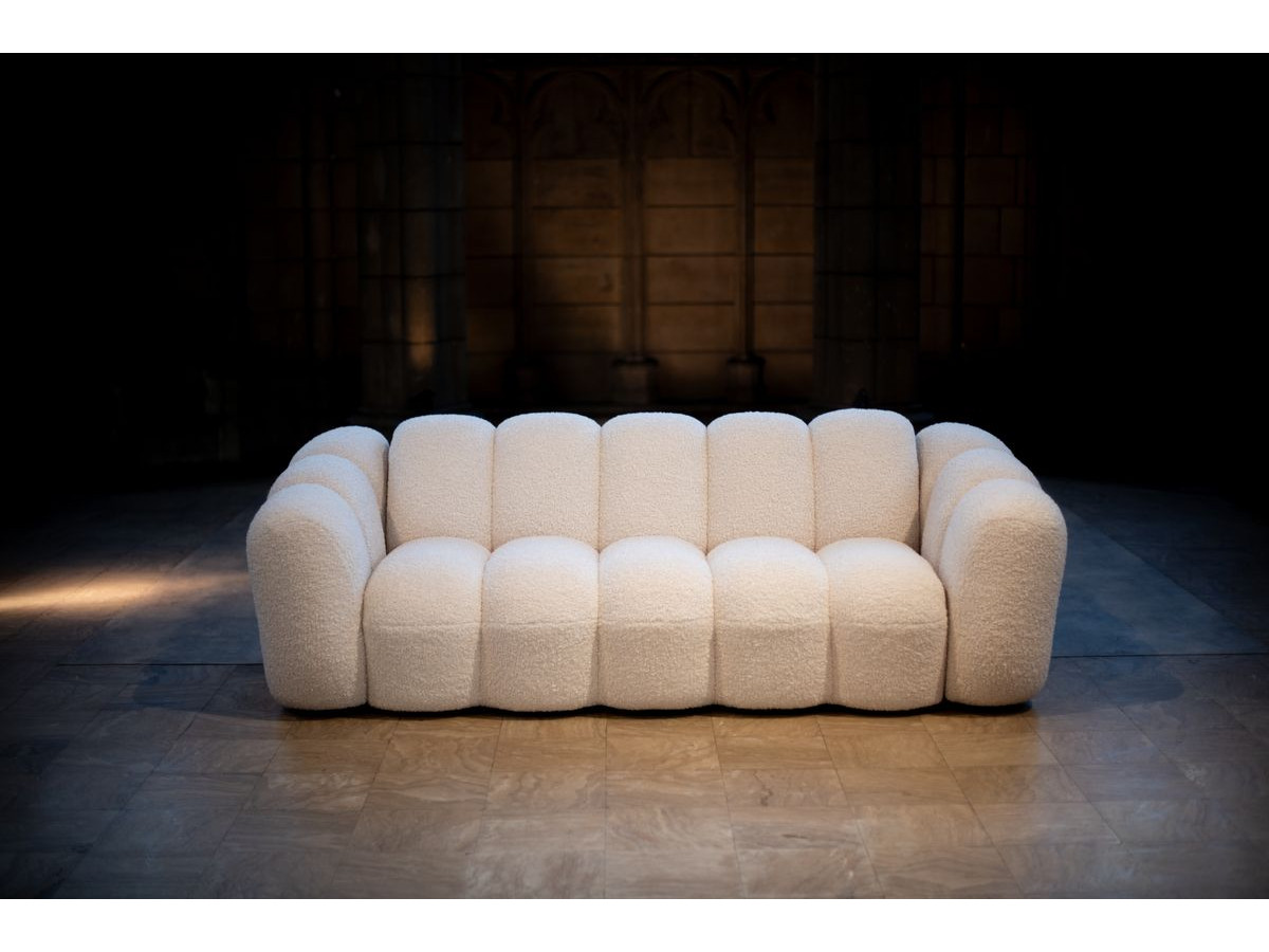 HIPPOLYTE vaste 3-zits rechte bank