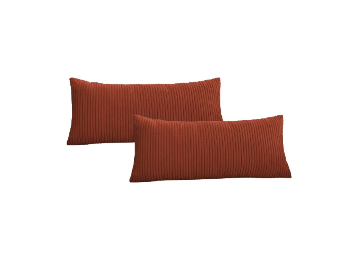 STOCKHOLM set met beige plaid + 2 omkeerbare terracotta kussens