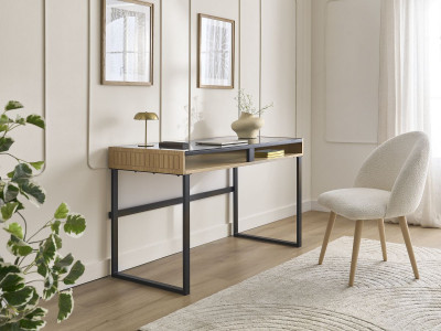 Bureau avec niche THEMYS placage chêne massif