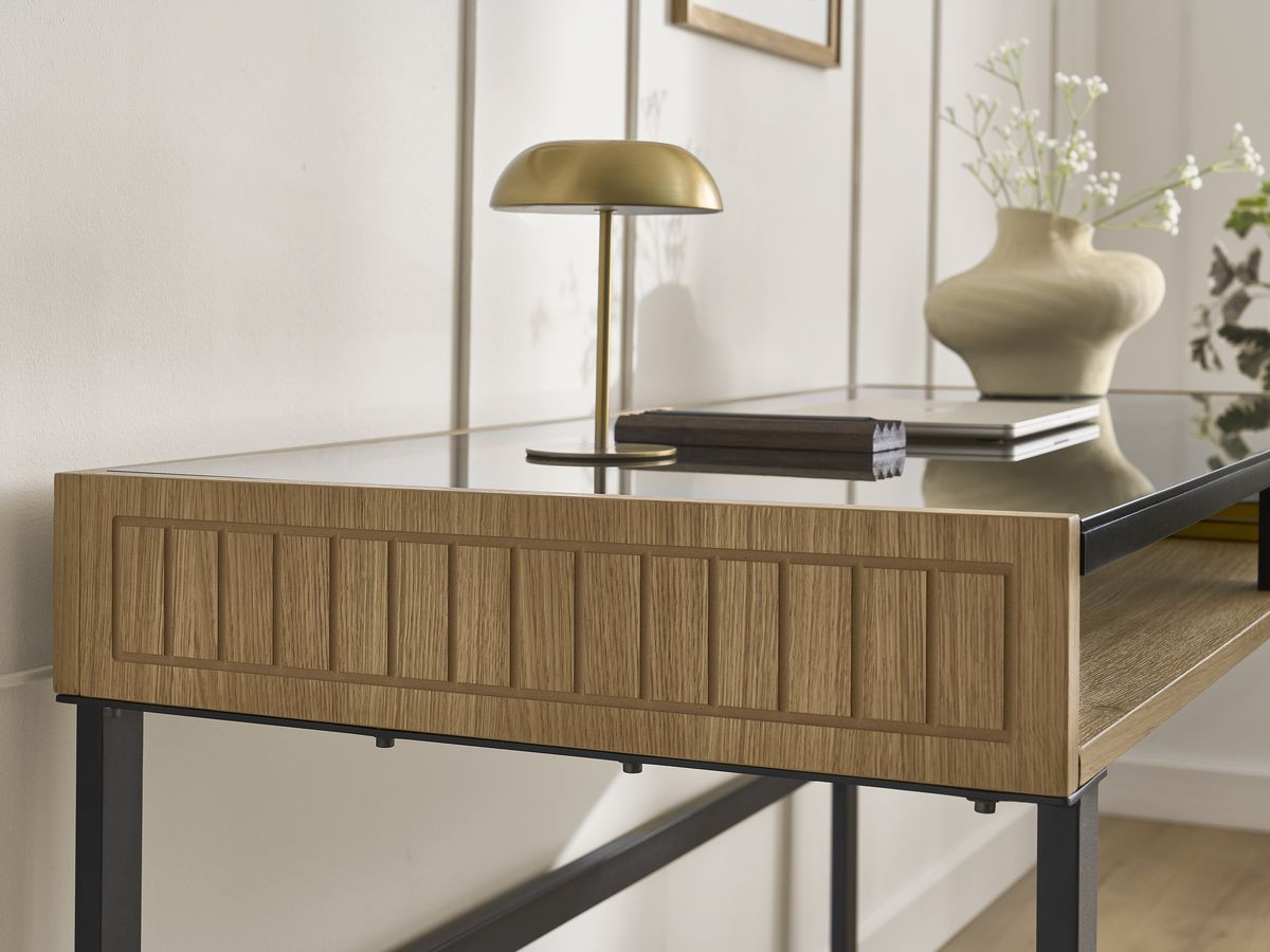 Bureau avec niche THEMYS placage chêne massif — vue 6