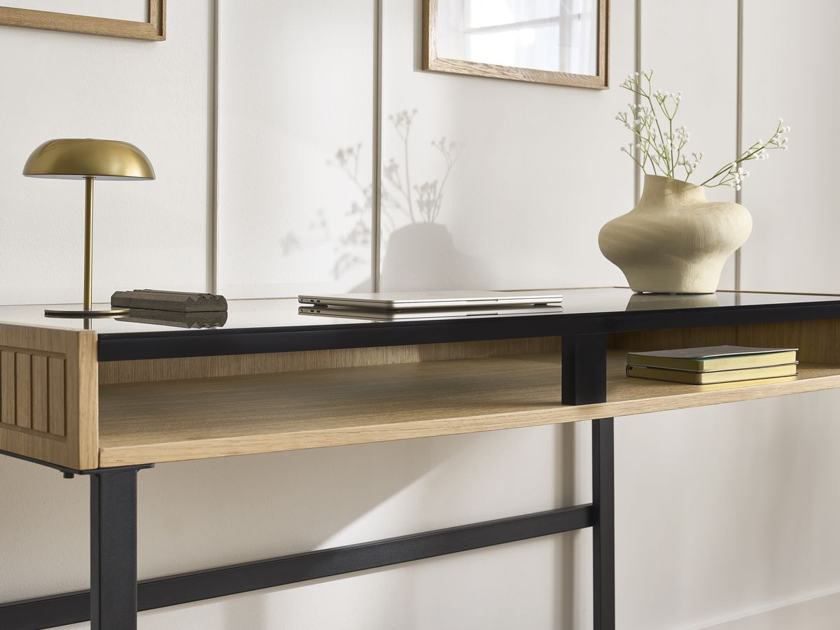 THEMYS bureau met nis, massief eiken fineer