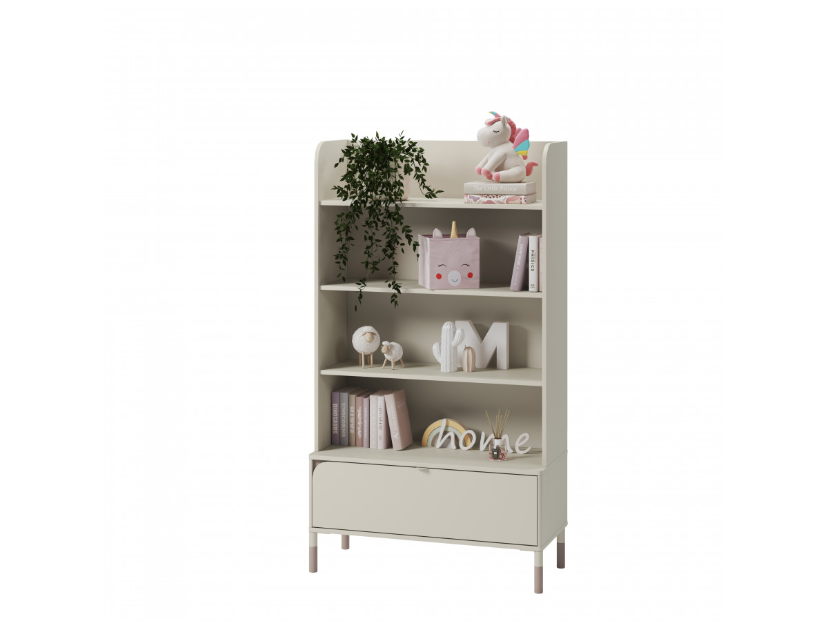 Bibliothèque 4 étagères 1 tiroir BOREO