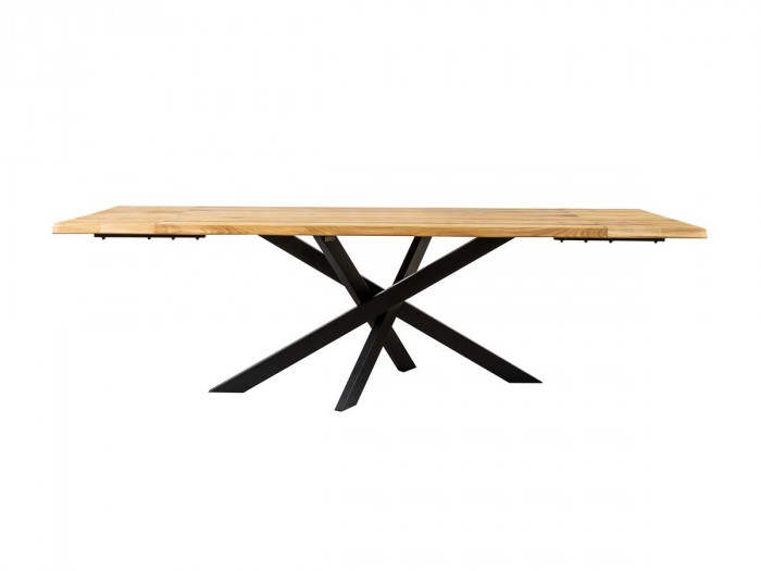 Table à manger extensible 200 à 280 cm ALIZEE chêne massif et pied étoile