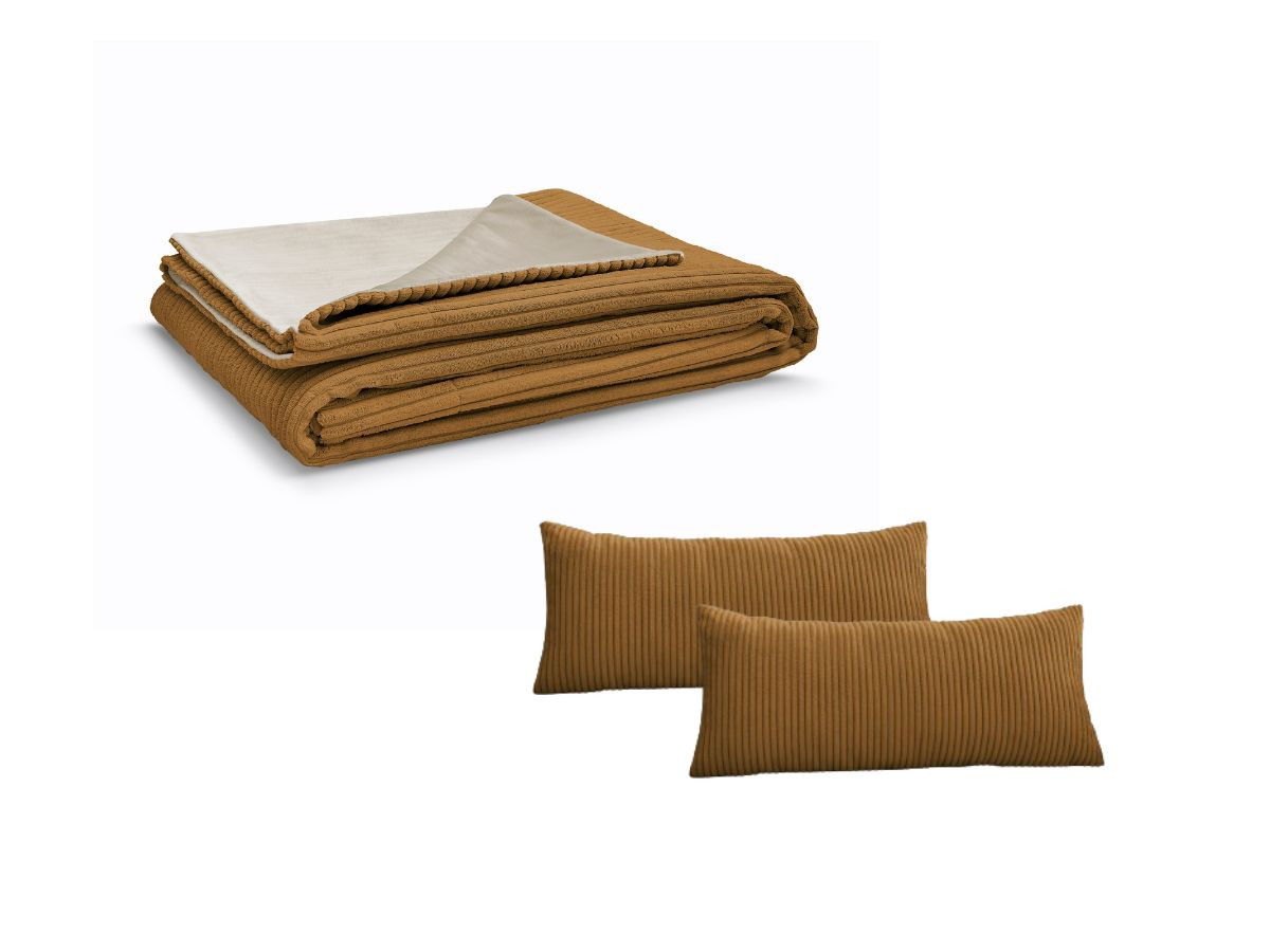 STOCKHOLM set met plaid 140 x 180 cm + 2 omkeerbare kussens