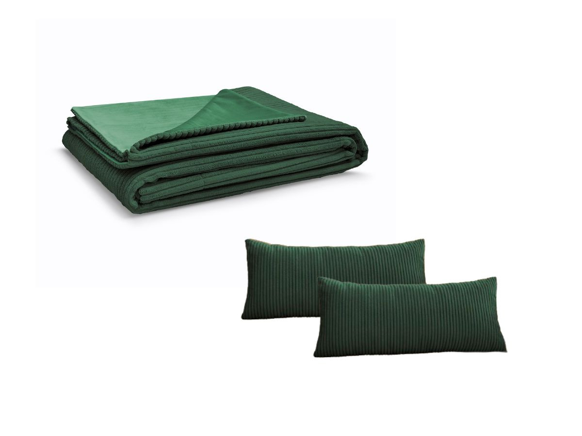 STOCKHOLM set met plaid 140 x 180 cm + 2 omkeerbare kussens