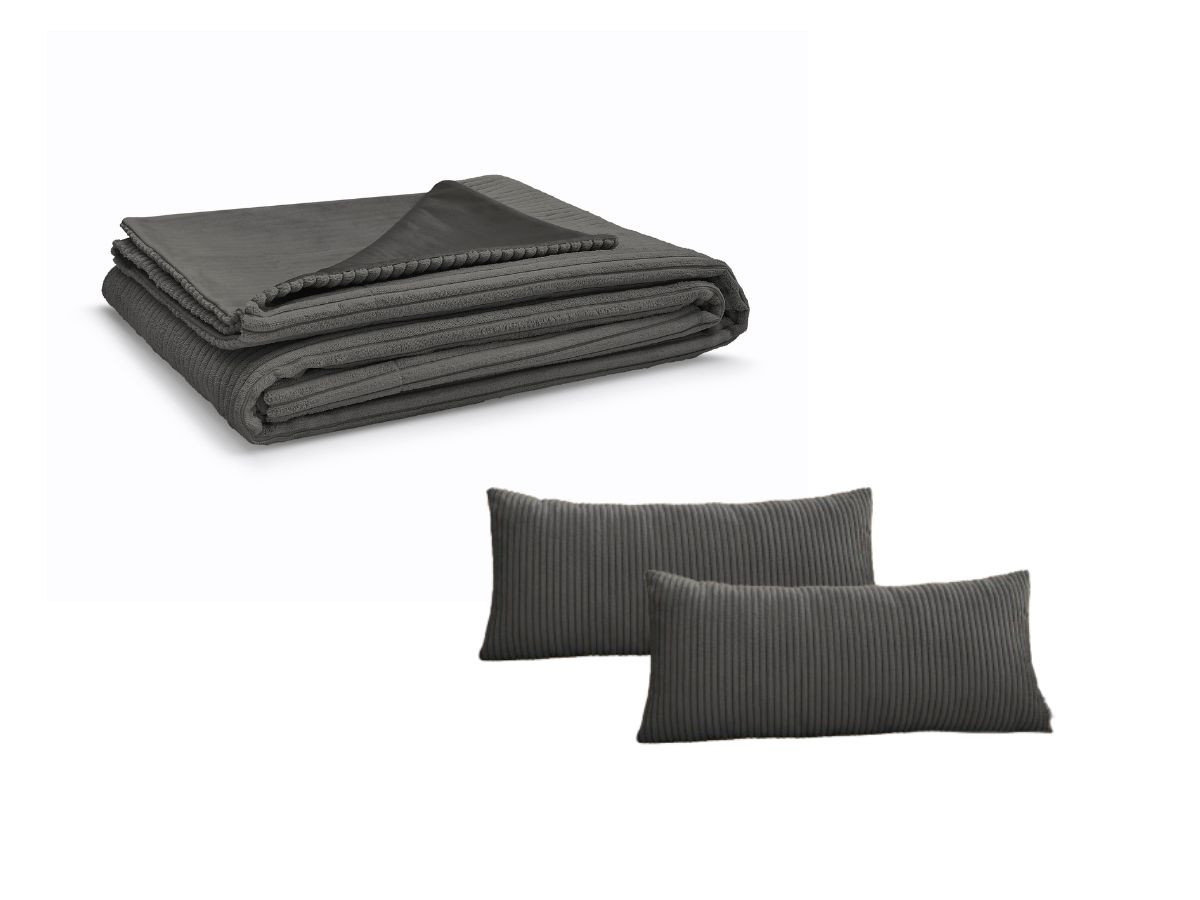 STOCKHOLM set met plaid 140 x 180 cm + 2 omkeerbare kussens